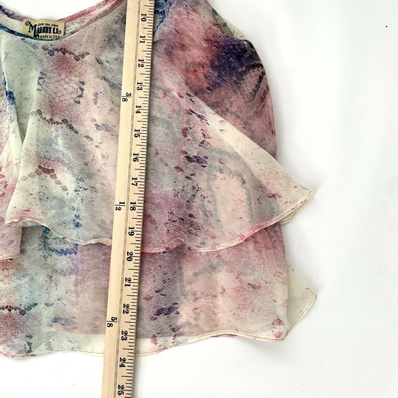 Show Me Your Mumu Size M Jodi Rae Tank Top Rainbow Python Straps Ruffles - Picture 6 of 8